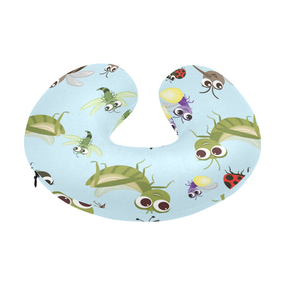 Ladybug Pattern Print Design 01 U-Shaped Travel Neck Pillow