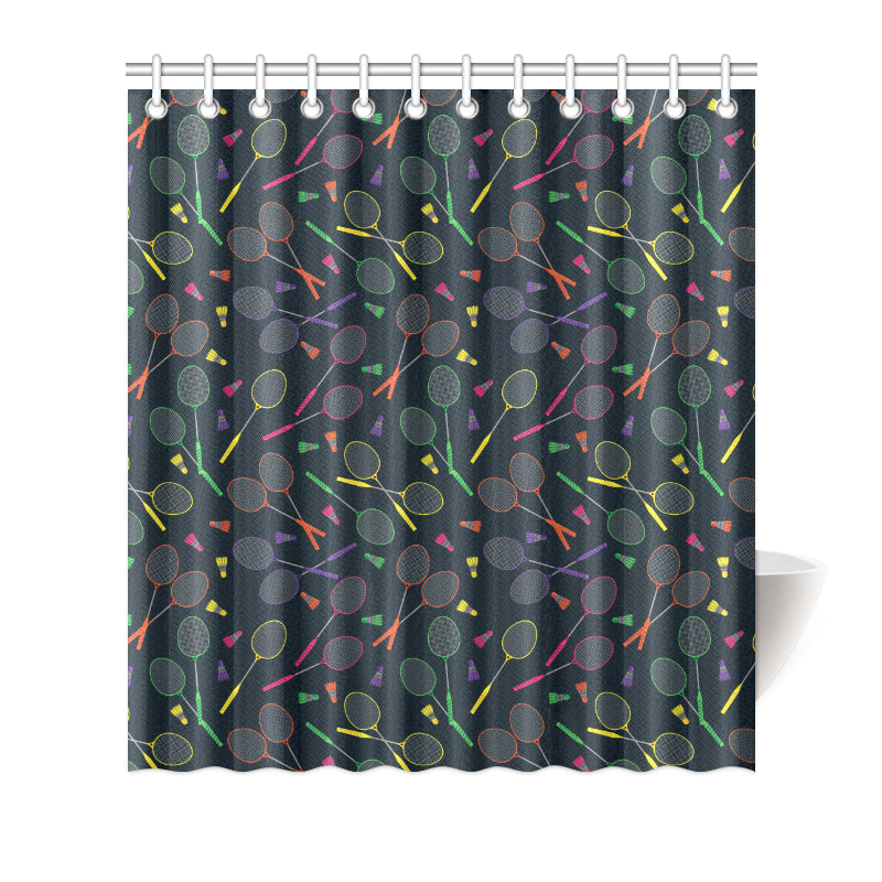 Badminton Pattern Print Design 04 Shower Curtain