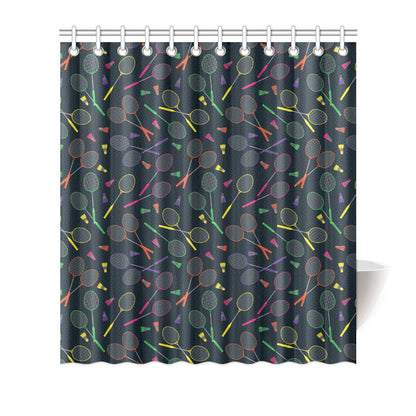 Badminton Pattern Print Design 04 Shower Curtain