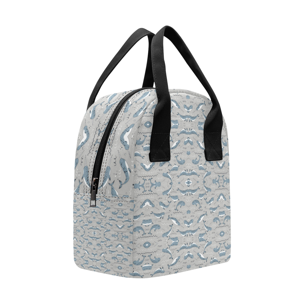 Narwhal Pattern Print Insulated Lunch Bag