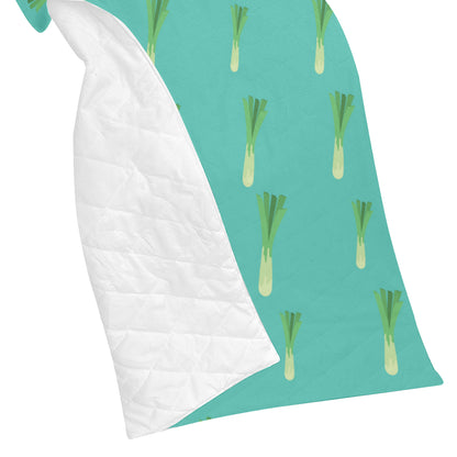 Leek Pattern Print Design 01 Premium Quilt
