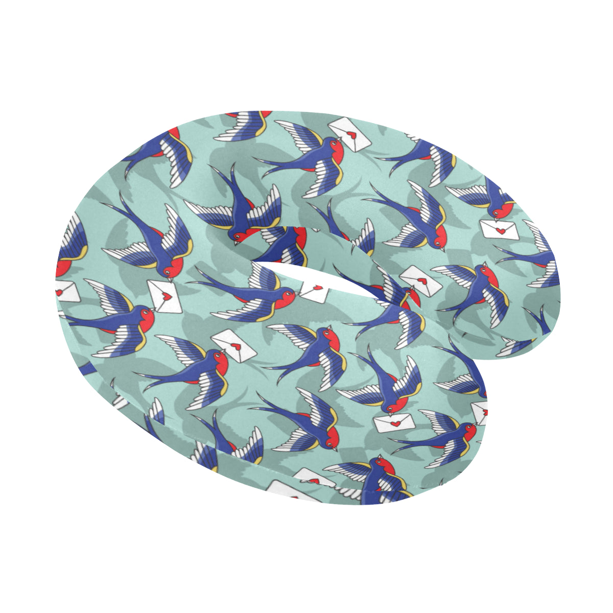 Swallow Bird Pattern Print Design 02 U-Shaped Travel Neck Pillow