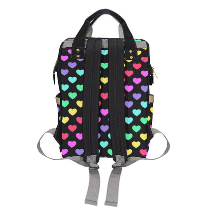 Heart Rainbow Pattern Print Design HE02 Diaper Bag Backpack