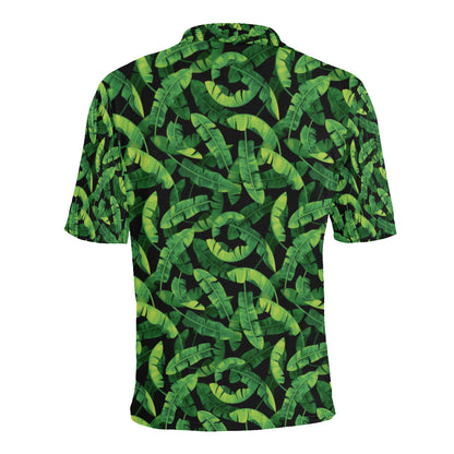Banana Leaf Pattern Print Design 02 Men Polo Shirt