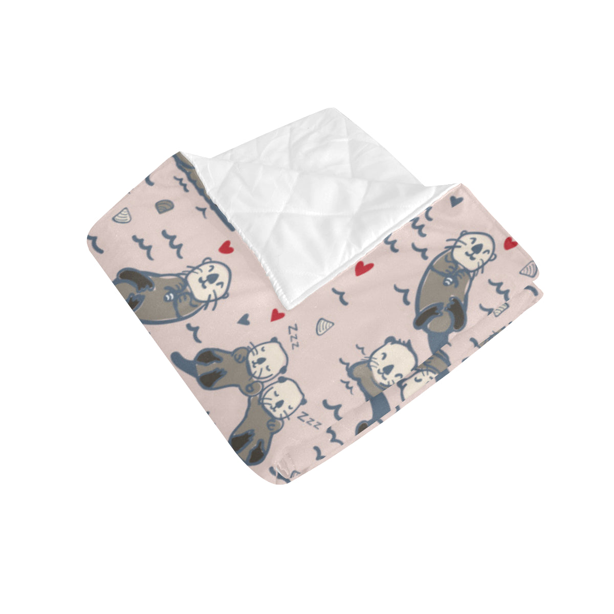 Sea Otter Pattern Print Design 02 Premium Quilt