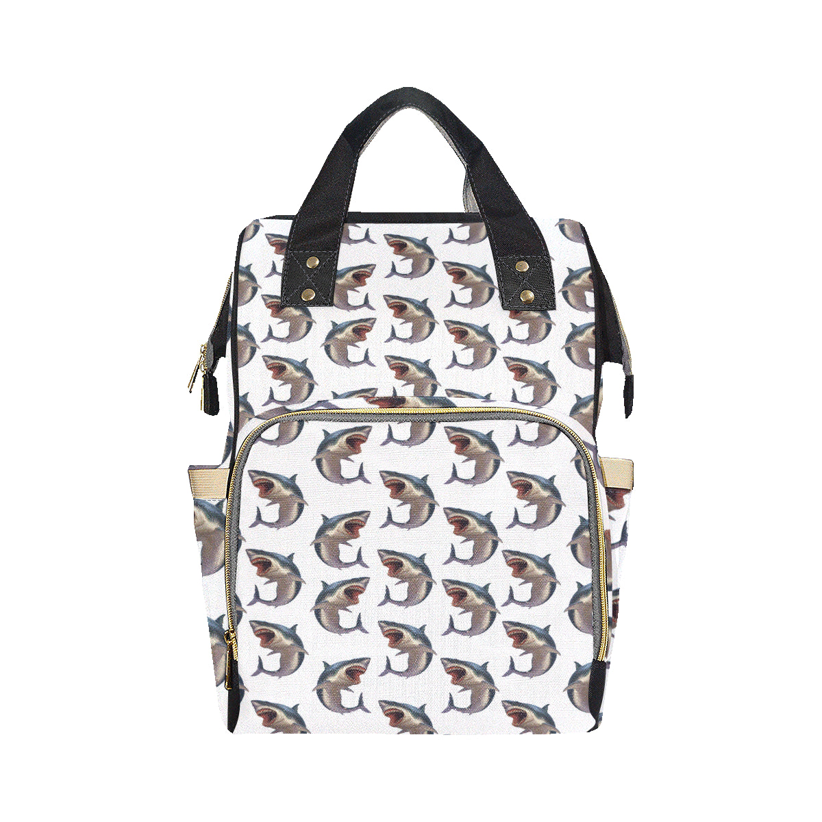 Great White Shark Pattern Print Design 03 Diaper Bag Backpack