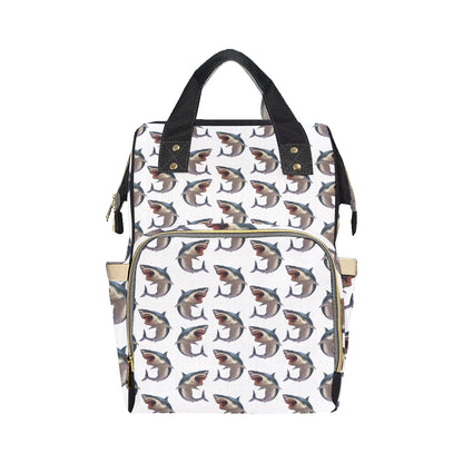 Great White Shark Pattern Print Design 03 Diaper Bag Backpack