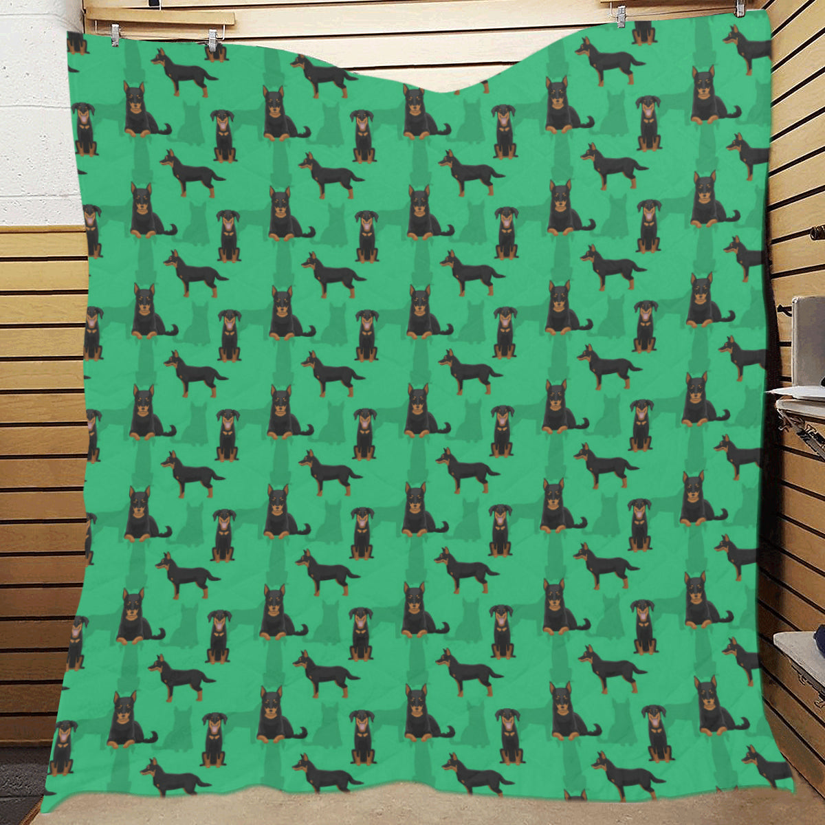 Beauceron Pattern Print Design 01 Premium Quilt
