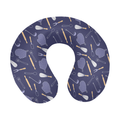 Cooking Kitchen Tools Pattern Print Design 04 U-Shaped Travel Neck Pillow