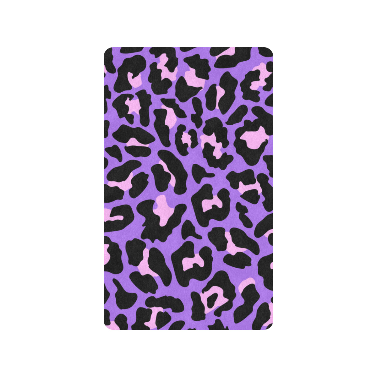 Cheetah Purple Neon Print Pattern Rubber Doormat