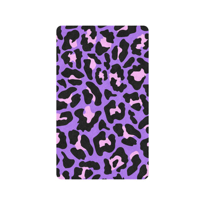Cheetah Purple Neon Print Pattern Rubber Doormat