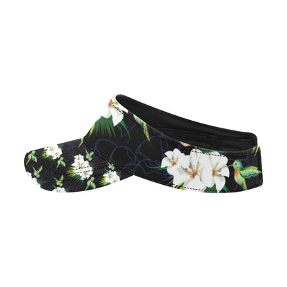 Hummingbird with Flower Pattern Print Design 03 Unisex Sun Visor