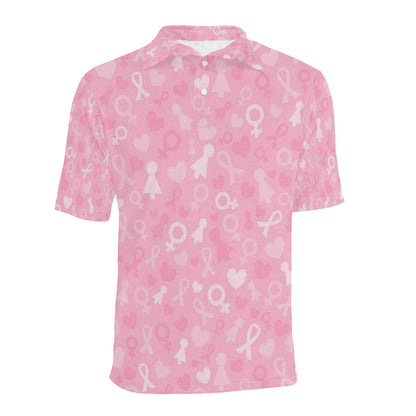 Breast cancer Pattern Print Design 01 Men Polo Shirt