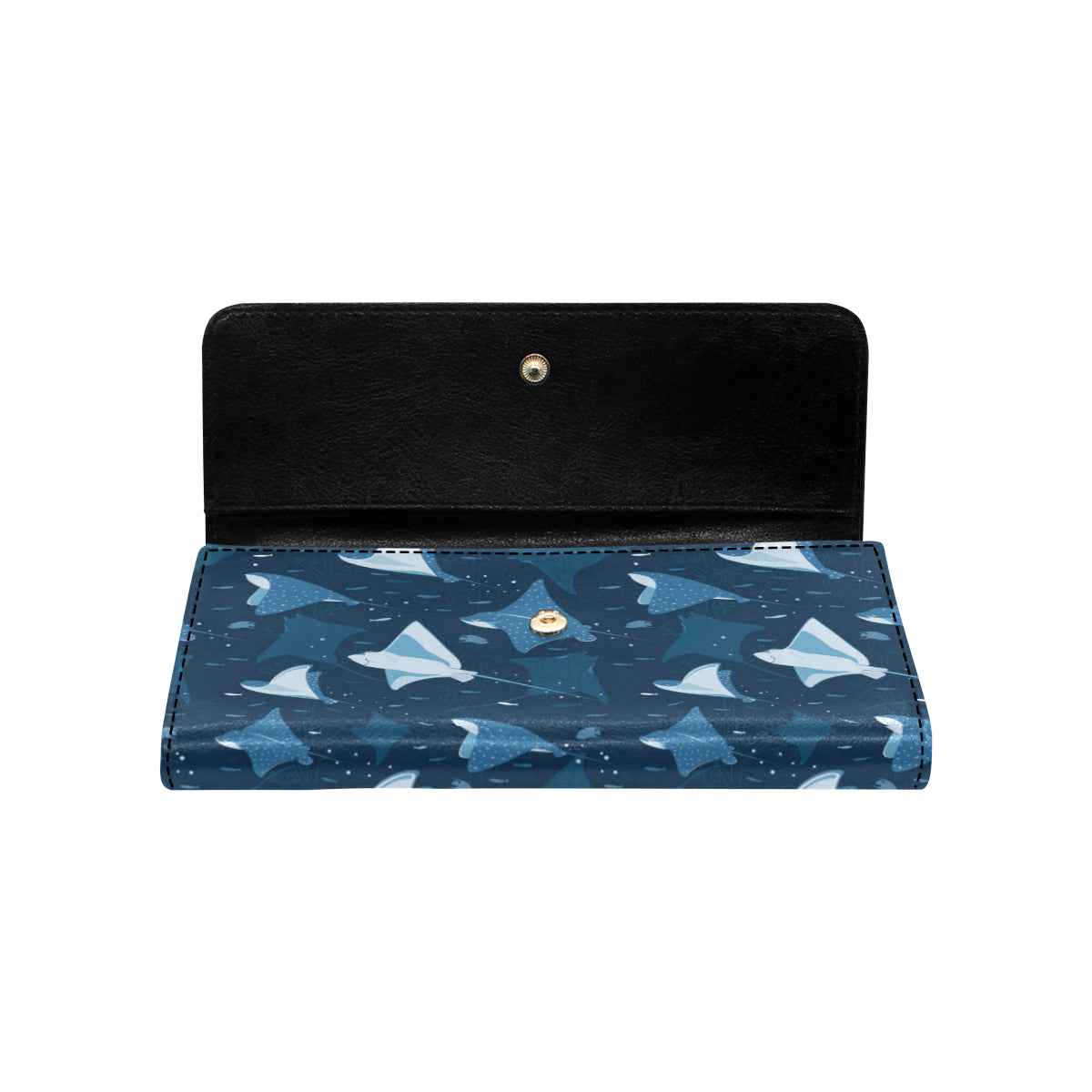Manta Ray Pattern Print Design 02 Women's Trifold Wallet