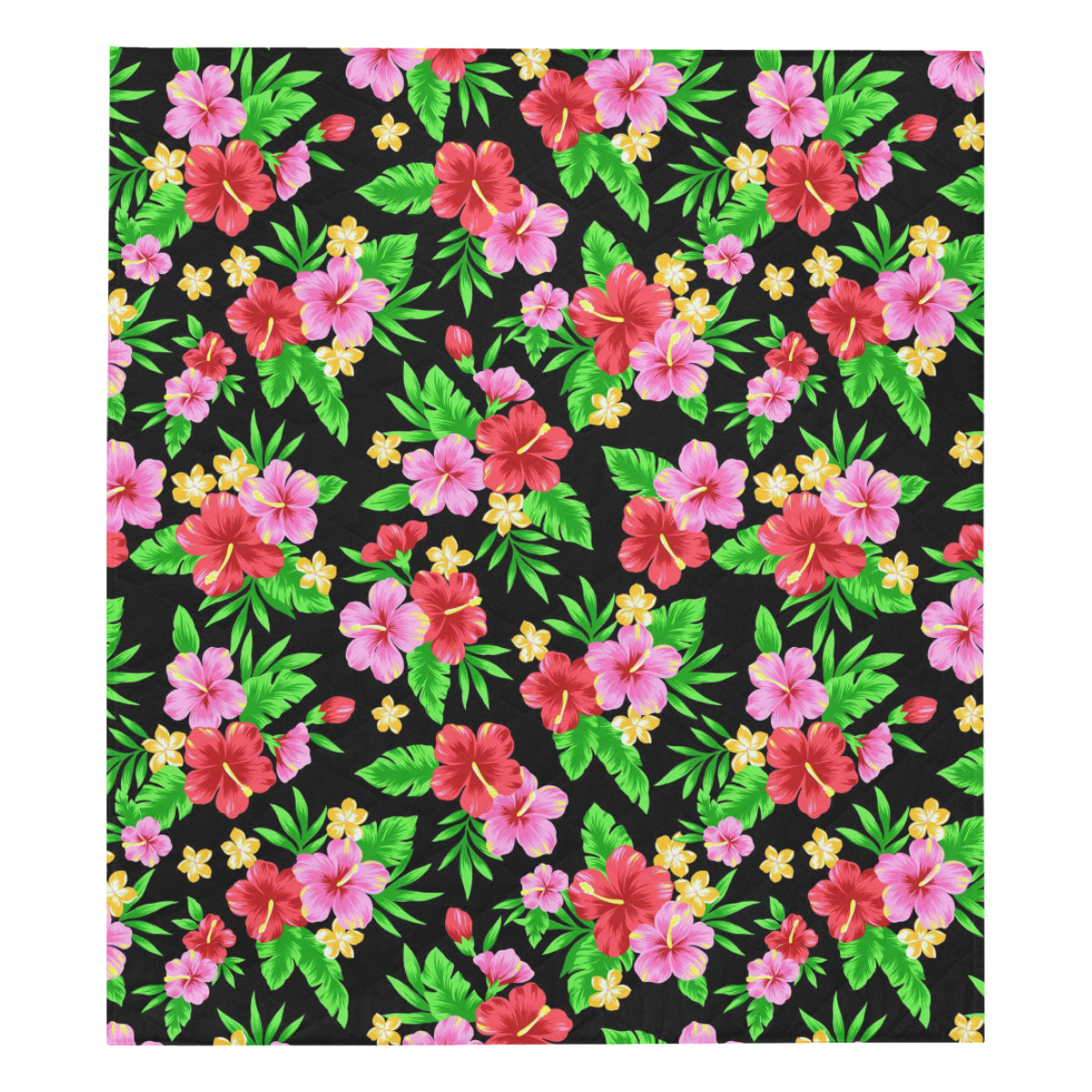 Pink Red Hibiscus Pattern Print Design HB023 Premium Quilt
