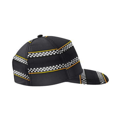 Checkered Flag Yellow Line Style Snapback Cap