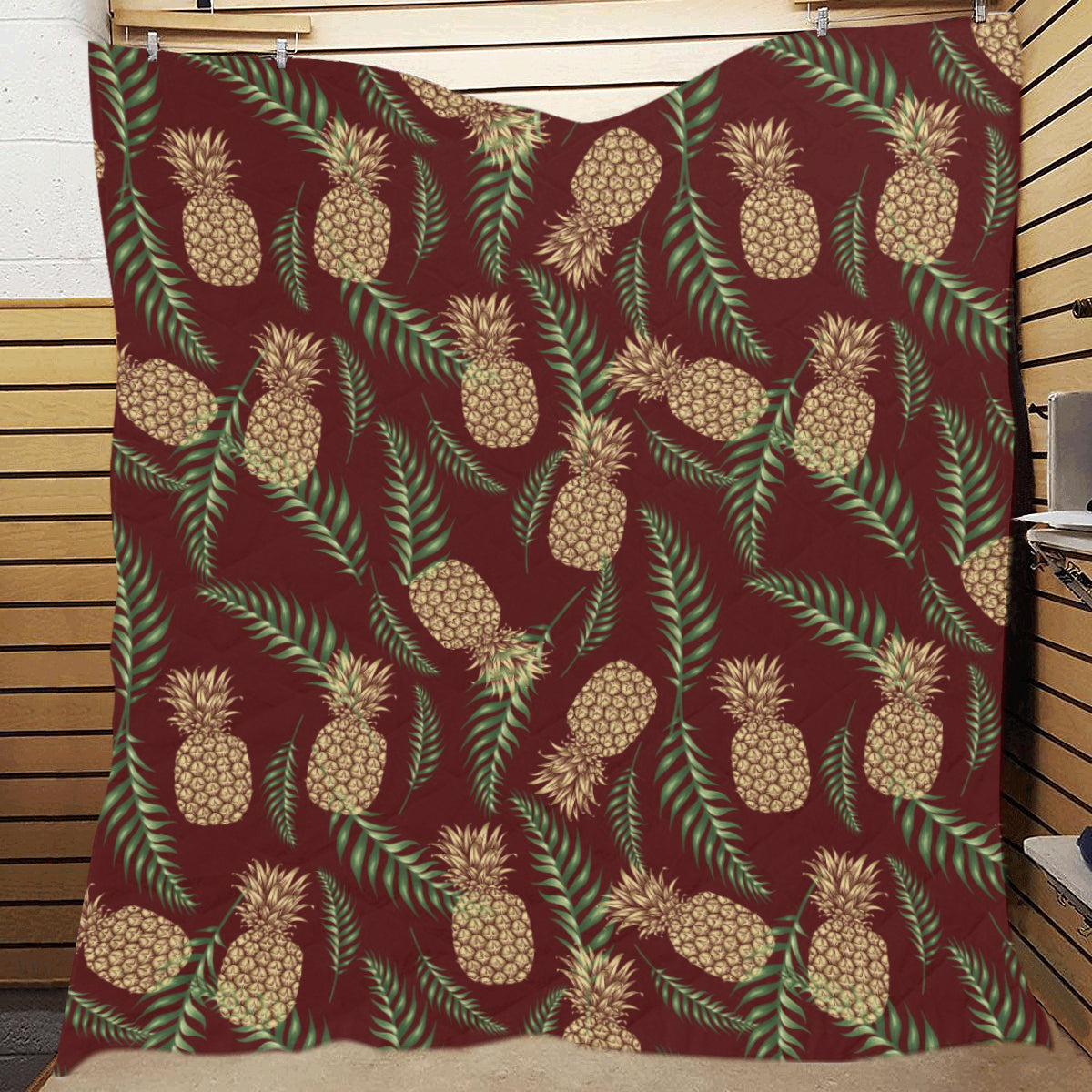 Pineapple Pattern Print Design PP013 Premium Quilt