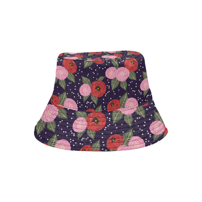 Camellia Pattern Print Design CM02 Unisex Bucket Hat
