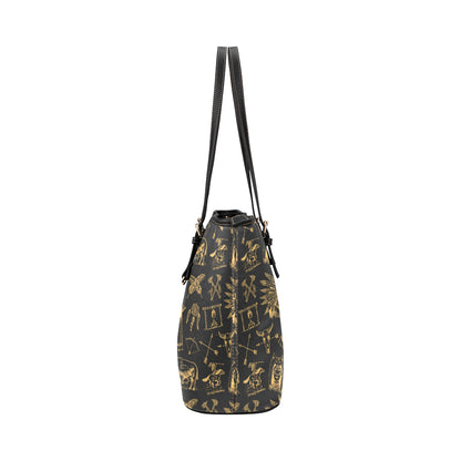 American indian Gold Style Leather Tote Bag
