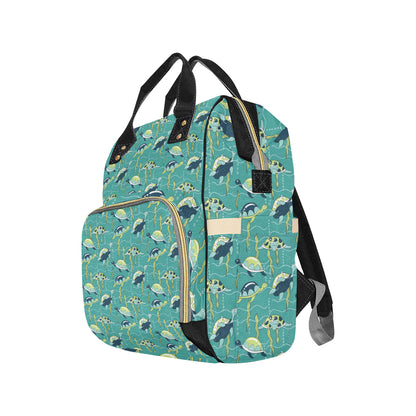 Sea Turtle Pattern Print Design T08 Diaper Bag Backpack