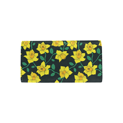 Daffodils Pattern Print Design DF03 Women's Trifold Wallet