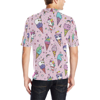 Ice Cream Pattern Print Design IC05 Men Polo Shirt