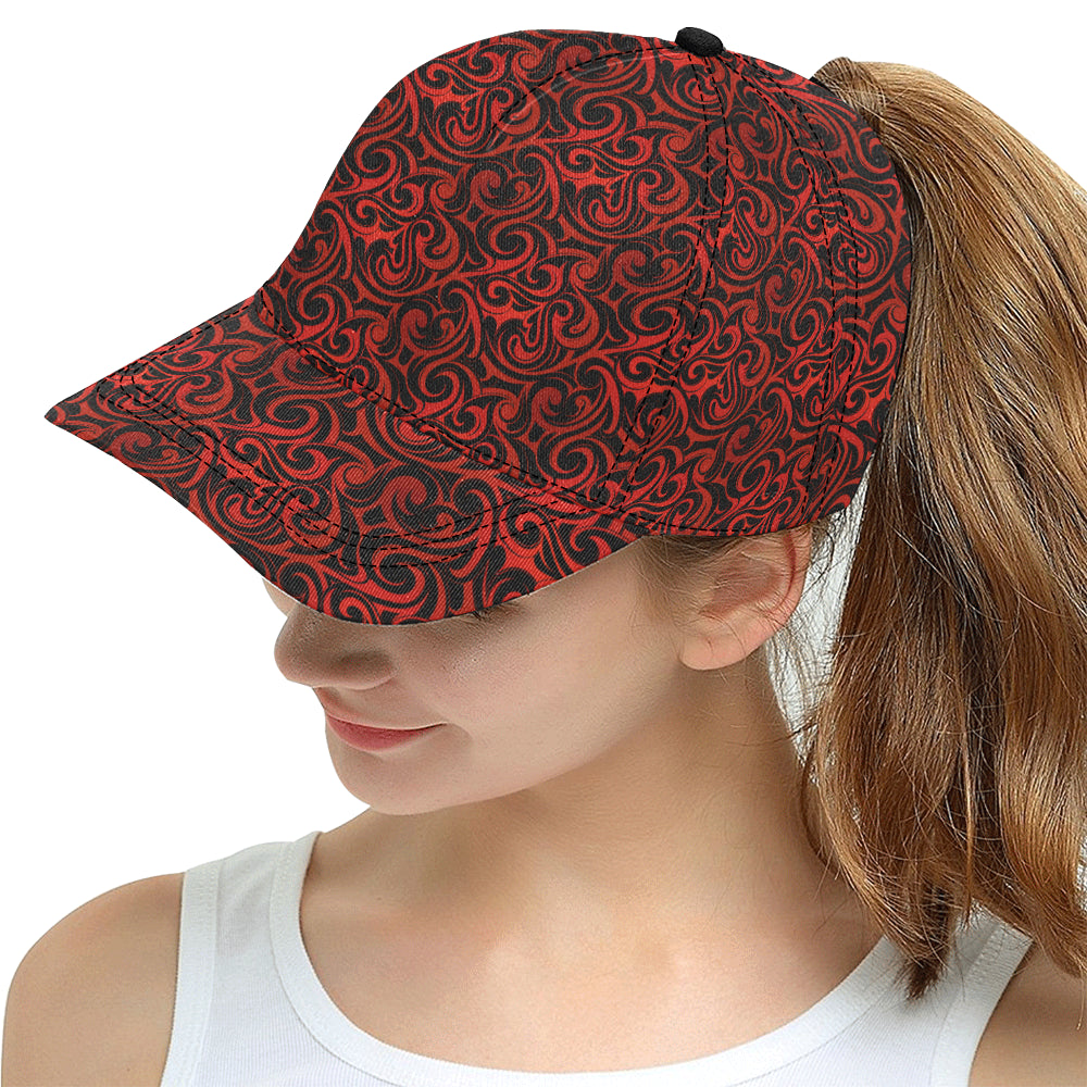 Maori Red Black Themed Design Snapback Cap