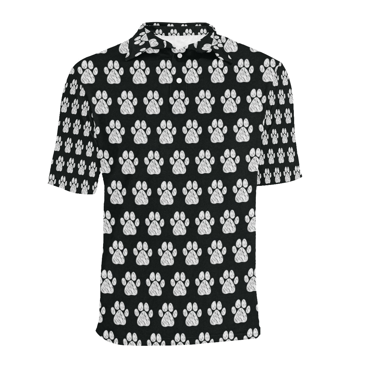 Paw Pattern Print Design A02 Men Polo Shirt