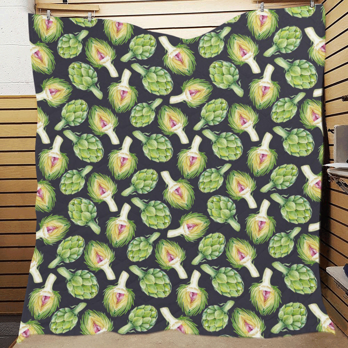 Artichoke Pattern Print Design 01 Premium Quilt