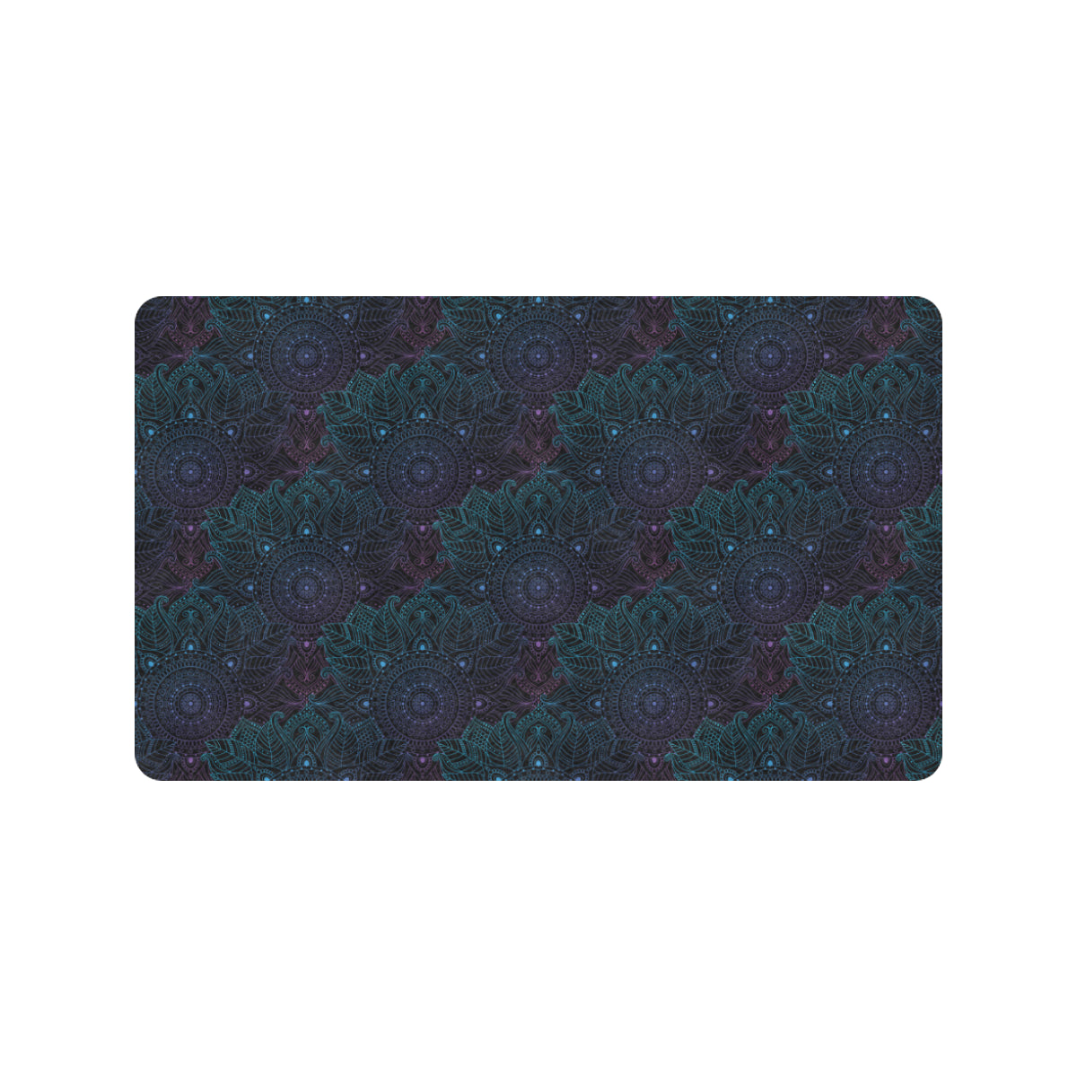 Boho Floral Mandala Rubber Doormat