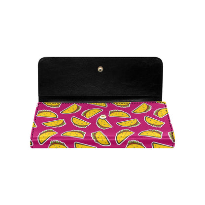 Taco Pattern Print Design TC01 Women's Trifold Wallet