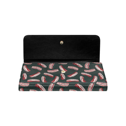 Bacon Pattern Print Design 02 Women's Trifold Wallet