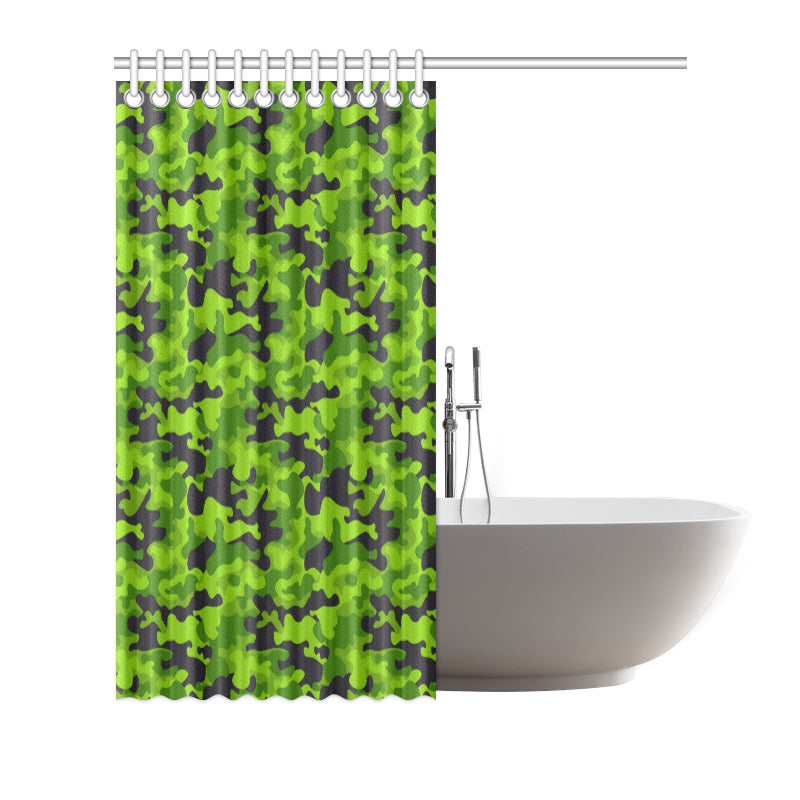 Green Kelly Camo Print Shower Curtain