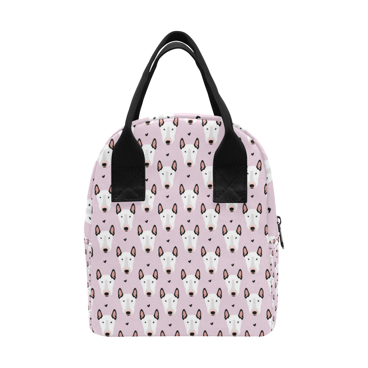 Bull Terrier Pink Print Pattern Insulated Lunch Bag