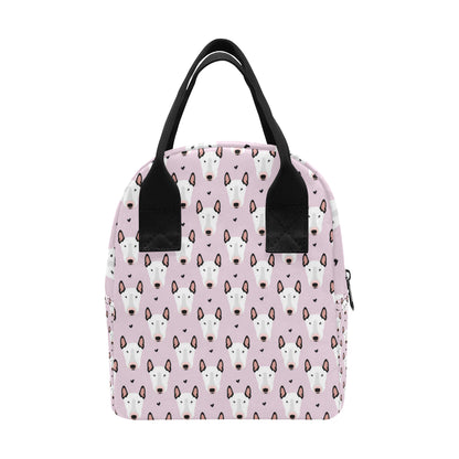 Bull Terrier Pink Print Pattern Insulated Lunch Bag