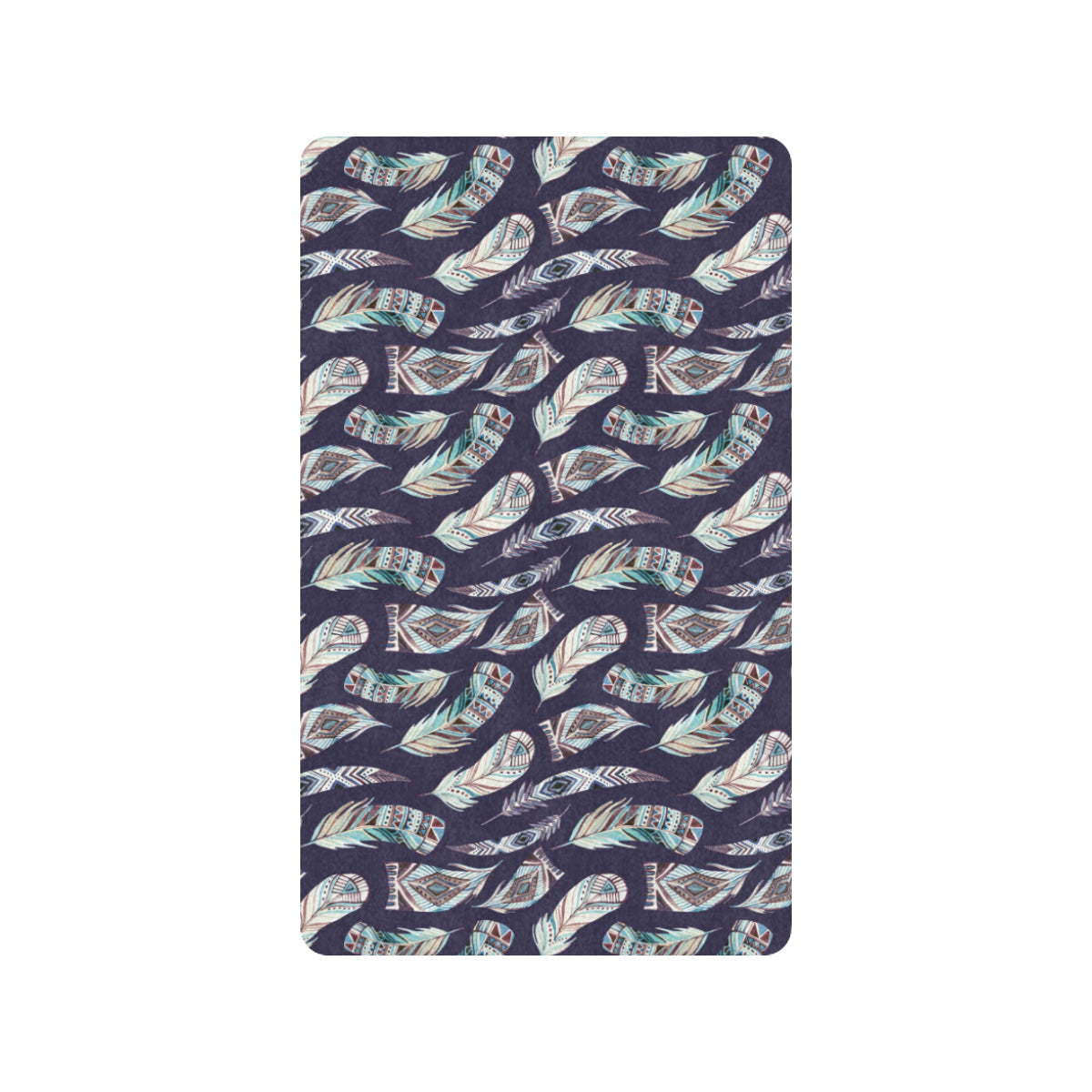 Feather Vintage Boho Design Print Rubber Doormat