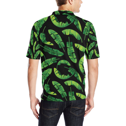 Banana Leaf Pattern Print Design BL02 Men Polo Shirt