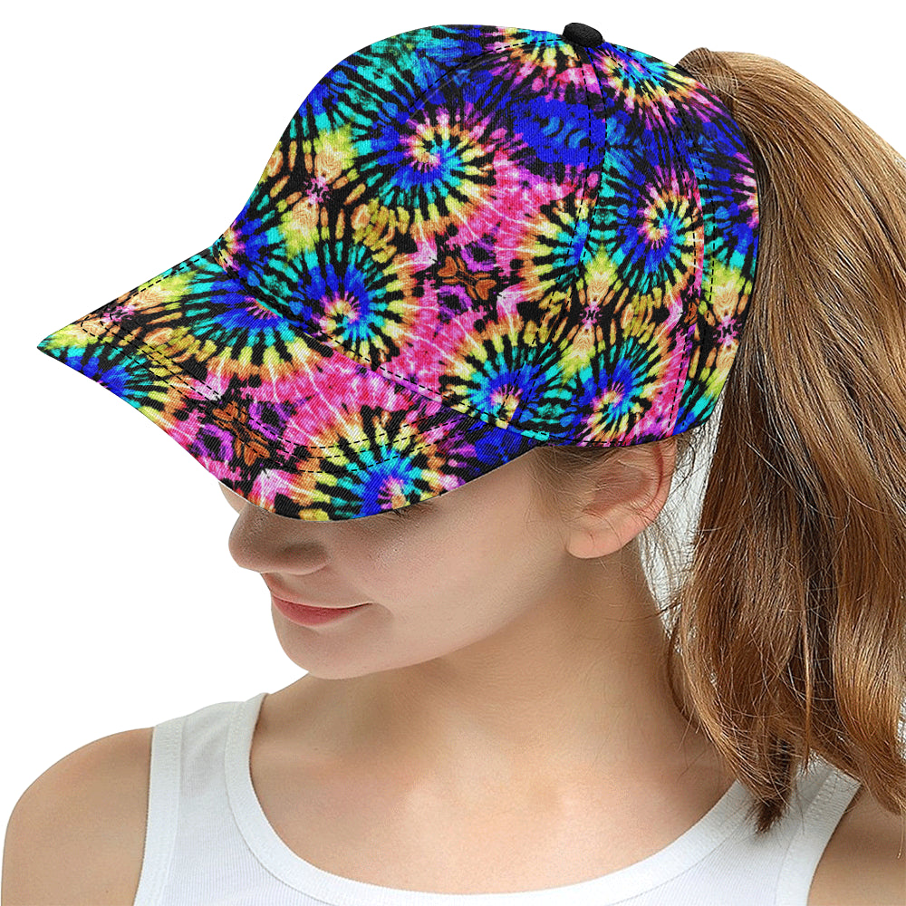 Tie Dye Rainbow Design Print Snapback Cap