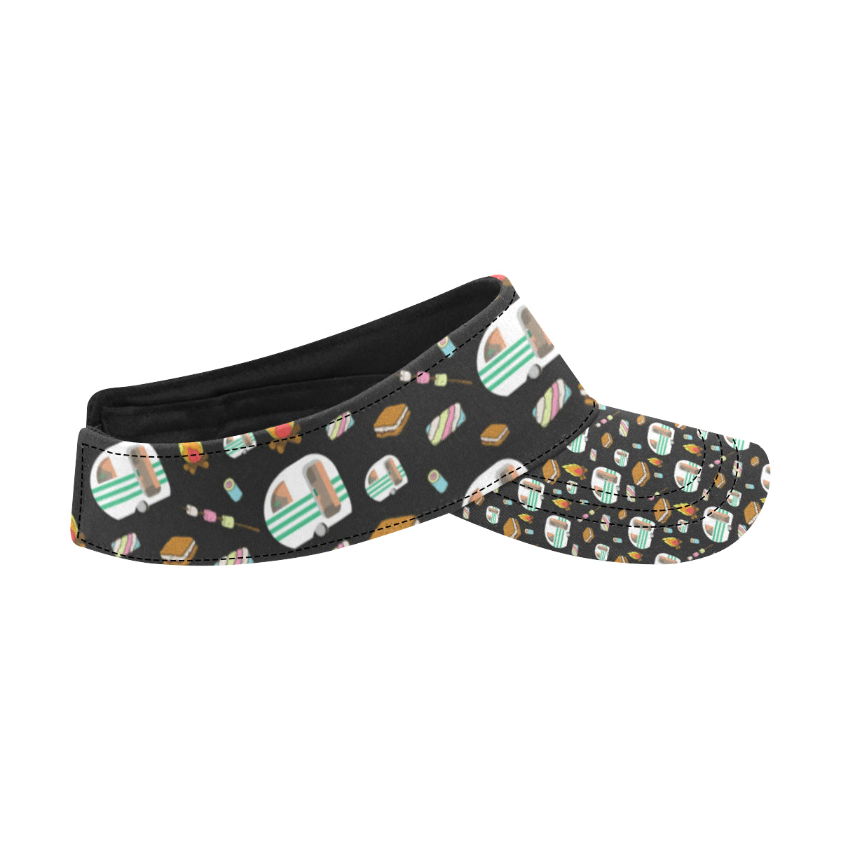 Camper marshmallow Camping Design Print Unisex Sun Visor