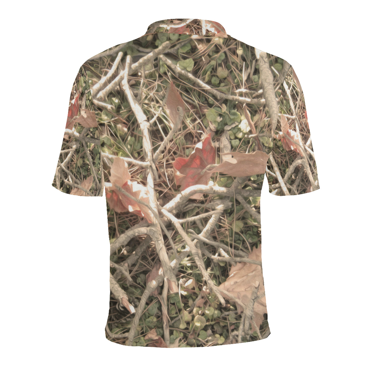 Camouflage Realistic Tree Authumn Print Men Polo Shirt