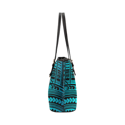 Polynesian Tribal Leather Tote Bag