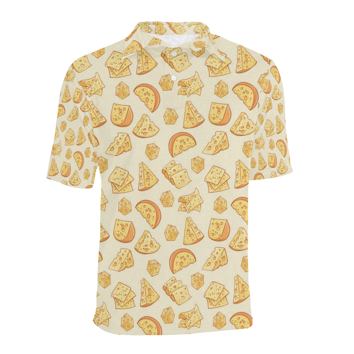 Cheese Pattern Print Design 01 Men Polo Shirt
