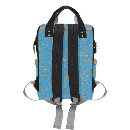 Trombone Pattern Print Design 01 Diaper Bag Backpack