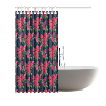 Rose Pattern Print Design A04 Shower Curtain