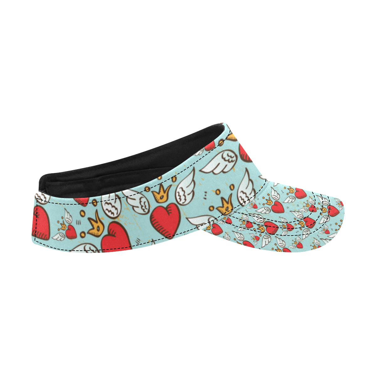 Angel Wings Heart Pattern Print Design 02 Unisex Sun Visor