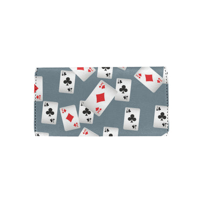 Poker Cards Pattern Print Design A05 Women's Trifold Wallet