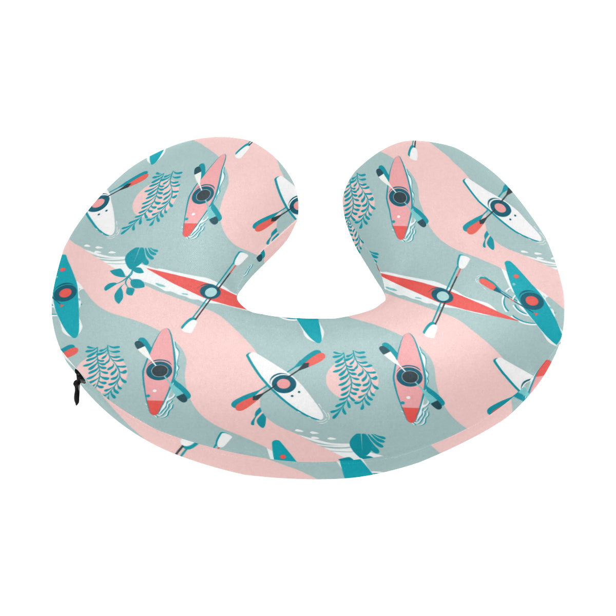 Kayak Pattern Print Design 05 U-Shaped Travel Neck Pillow