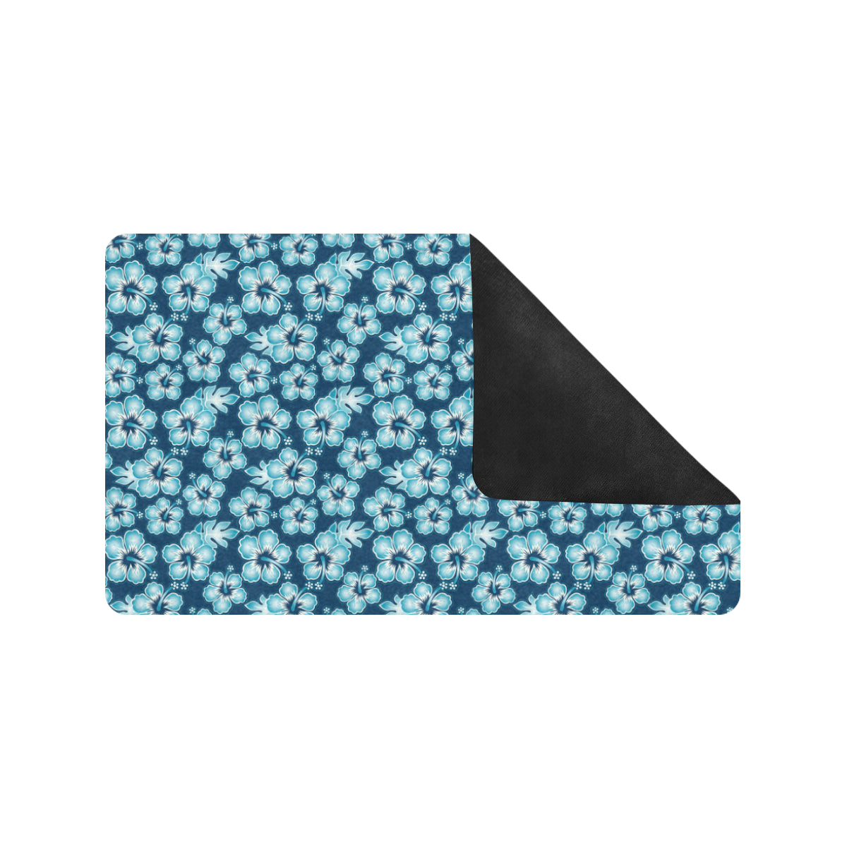 Hibiscus Flower Hawaiian Themed Rubber Doormat