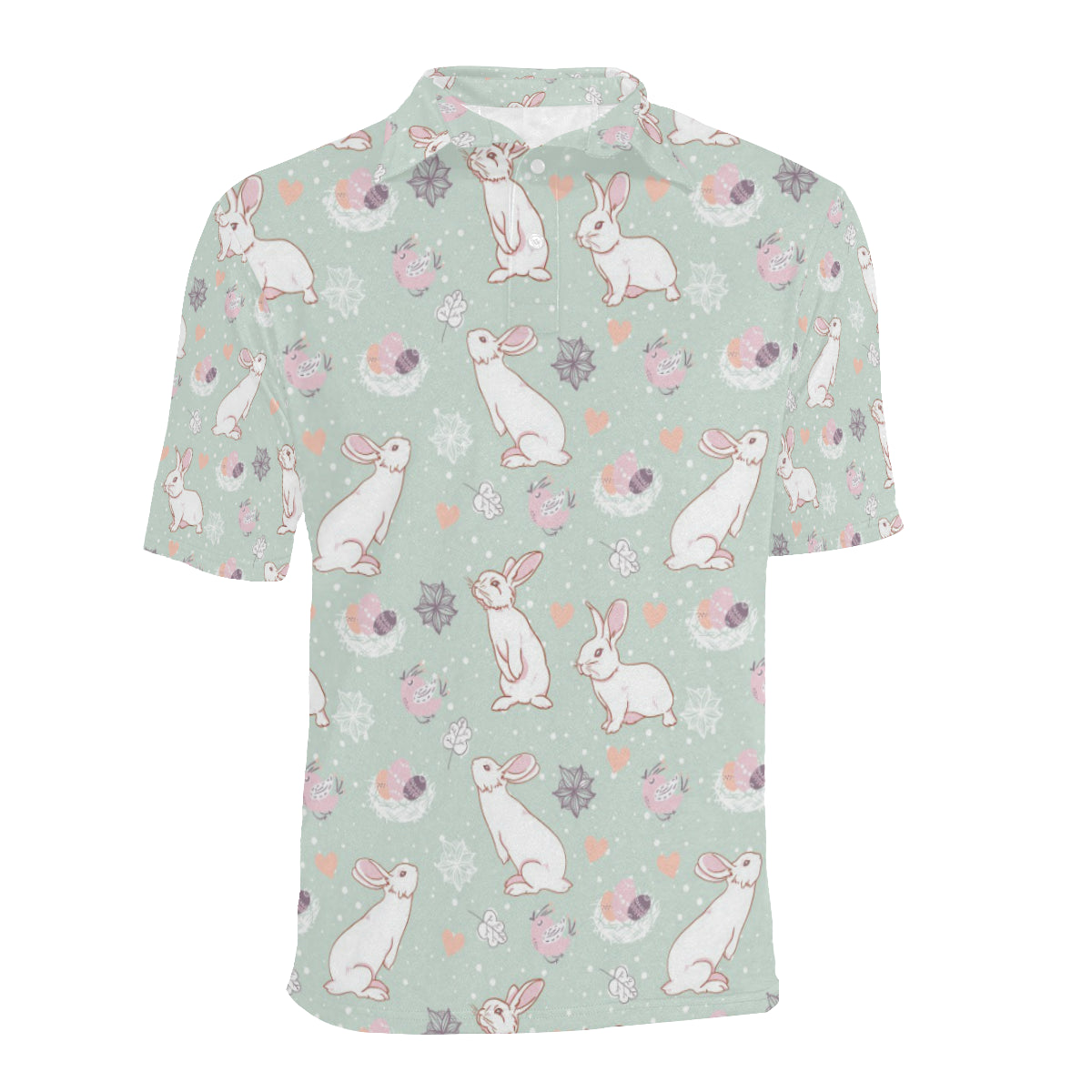 Rabbit Pattern Print Design RB011 Men Polo Shirt
