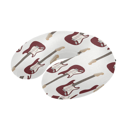 Bass Guitar Pattern Print Design 03 U-Shaped Travel Neck Pillow